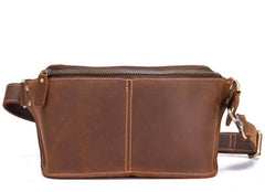 Cool Brown LEATHER MENS FANNY PACK FOR MEN BUMBAG WAIST BAGS