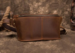 Cool Brown LEATHER MENS FANNY PACK FOR MEN BUMBAG WAIST BAGS - imessengerbags