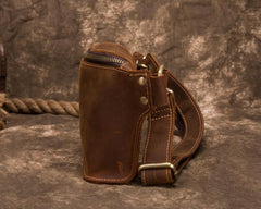 Cool Brown LEATHER MENS FANNY PACK FOR MEN BUMBAG WAIST BAGS - imessengerbags