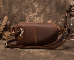 Cool Brown LEATHER MENS FANNY PACK FOR MEN BUMBAG WAIST BAGS - imessengerbags