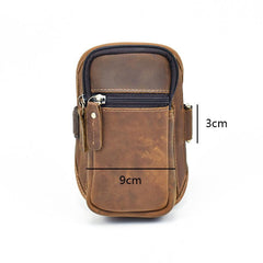 Retro Brown Leather Cell Phone HOLSTER Belt Pouches for Men Waist Bags BELT BAG For Men