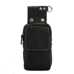 Brown Leather Cell Phone HOLSTER Mens Belt Pouches Waist Bags BELT BAG Sports Bag For Men