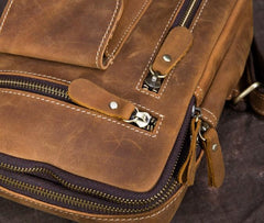 Retro Brown Leather Chest Bag Sling Bag Crossbody Sling Bag Hiking Sling Bag For Men - imessengerbags