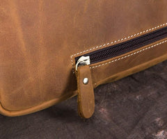 Retro Brown Leather Chest Bag Sling Bag Crossbody Sling Bag Hiking Sling Bag For Men - imessengerbags
