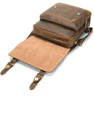 Vintage Brown Leather Men's 14inch Laptop Backpack College Backpack For Men - imessengerbags