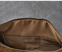 Retro Brown Leather Men's Business Overnight Bag Large Travel Bag Coffee Duffel Bag Weekender Bag For Men - imessengerbags
