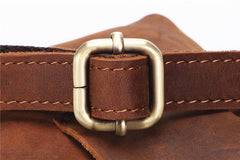 Cool Brown Leather Mens Mini Shoulder Bag Belt Pouch Belt Bags For Men