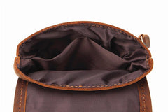 Cool Brown Leather Mens Mini Shoulder Bag Belt Pouch Belt Bags For Men - imessengerbags