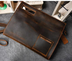 Retro Brown Leather Mens Business Clutch Bag Side Bag Handbag Small Messenger Bag For Men