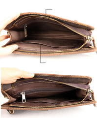 Cool Business Leather Mens Small Messenger Bag Wristlet Bag Side Bag Purse Clutch For Men - imessengerbags