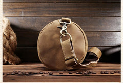 Light Brown Leather Mens Barrel Shoulder Bag Side Bag Messenger Bag For Men - imessengerbags