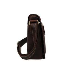 Vintage Casual Leather Mens 12inch Messenger Bag Side Bag Shoulder Bag for Men - imessengerbags