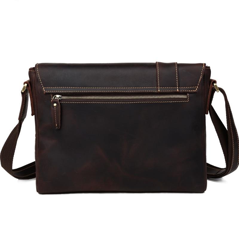 Black Shoulder Bag / Brown Leather / Messenger Bag / Travel 