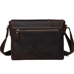Vintage Casual Leather Mens 12inch Messenger Bag Side Bag Shoulder Bag for Men - imessengerbags