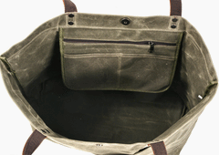 Waxed Canvas Leather Womens Mens Large Pink Tote Bag Shoulder Bag Black Tote Purse For Women - imessengerbags