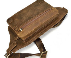Cool Dark Brown LEATHER MENS FANNY PACK FOR MEN BUMBAG Vintage WAIST BAGS