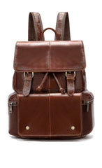 Fashion Leather Men's School Backpack 14inch Computer Backpack Satchel Backpack For Men - imessengerbags