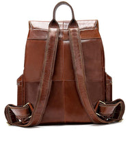 Fashion Leather Men's School Backpack 14inch Computer Backpack Satchel Backpack For Men - imessengerbags