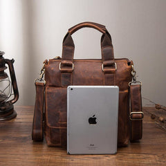 Cool Leather Mens Small Briefcase Handbag Business Handbag Shoulder Bag For Men - imessengerbags