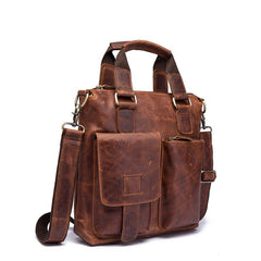 Cool Leather Mens Small Briefcase Handbag Business Handbag Shoulder Bag For Men - imessengerbags