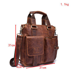 Cool Leather Mens Small Briefcase Handbag Business Handbag Shoulder Bag For Men - imessengerbags