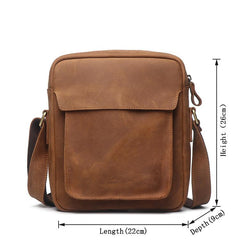 Vintage Leather Men's Small Side Bag Table Bag Small Messenger Bag For Men - imessengerbags