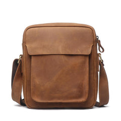 Vintage Leather Men's Small Side Bag Table Bag Small Messenger Bag For Men - imessengerbags