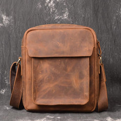 Vintage Leather Men's Small Side Bag Table Bag Small Messenger Bag For Men - imessengerbags