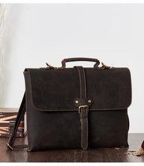 Vintage LEATHER MENS BRIEFCASE BUSINESS Bag VINTAGE 14inch Laptop SHOULDER BAG HANDBAGS FOR MEN - imessengerbags