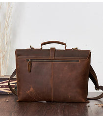 Vintage LEATHER MENS BRIEFCASE BUSINESS Bag VINTAGE 14inch Laptop SHOULDER BAG HANDBAGS FOR MEN - imessengerbags