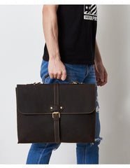 Vintage LEATHER MENS BRIEFCASE BUSINESS Bag VINTAGE 14inch Laptop SHOULDER BAG HANDBAGS FOR MEN - imessengerbags