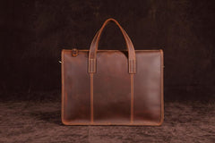 Vintage Leather Mens Laptop Handbag Work Bag Business Bag Shoulder Bag For Men - imessengerbags