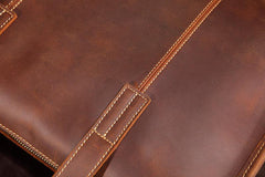Vintage Leather Mens Laptop Handbag Work Bag Business Bag Shoulder Bag For Men - imessengerbags