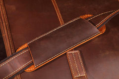 Vintage Leather Mens Laptop Handbag Work Bag Business Bag Shoulder Bag For Men - imessengerbags