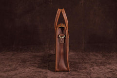 Vintage Leather Mens Laptop Handbag Work Bag Business Bag Shoulder Bag For Men - imessengerbags