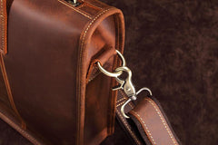 Vintage Leather Mens Laptop Handbag Work Bag Business Bag Shoulder Bag For Men - imessengerbags