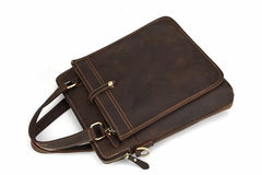 Vintage Leather Mens Briefcase Handbags 10inch Shoulder Bag Business Bag For Men