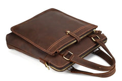 Vintage Leather Mens Briefcase Handbags 10inch Shoulder Bag Business Bag For Men