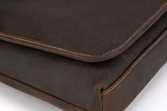 Vintage Leather Mens Briefcase Handbags 10inch Shoulder Bag Business Bag For Men