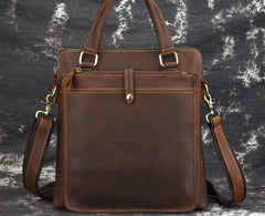 Vintage Leather Mens Briefcase Handbags 10inch Shoulder Bag Business Bag For Men