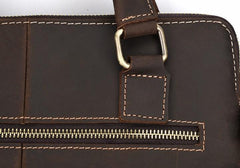 Vintage Leather Mens Briefcase Handbags 10inch Shoulder Bag Business Bag For Men
