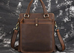 Vintage Leather Mens Briefcase Handbags 10inch Shoulder Bag Business Bag For Men