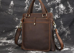 Vintage Leather Mens Briefcase Handbags 10inch Shoulder Bag Business Bag For Men