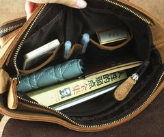 Leather Brown Mens Vintage Small Side Bag Shoulder Bags Small Messenger Bag For Men - imessengerbags
