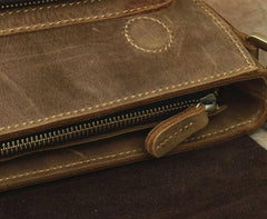 Leather Brown Mens Vintage Small Side Bag Shoulder Bags Small Messenger Bag For Men - imessengerbags