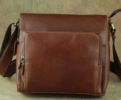 Leather Brown Mens Vintage Small Side Bag Shoulder Bags Small Messenger Bag For Men - imessengerbags