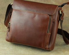 Leather Brown Mens Vintage Small Side Bag Shoulder Bags Small Messenger Bag For Men - imessengerbags