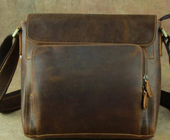 Leather Brown Mens Vintage Small Side Bag Shoulder Bags Small Messenger Bag For Men - imessengerbags