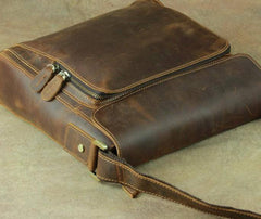 Leather Brown Mens Vintage Small Side Bag Shoulder Bags Small Messenger Bag For Men - imessengerbags