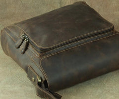 Leather Brown Mens Vintage Small Side Bag Shoulder Bags Small Messenger Bag For Men - imessengerbags